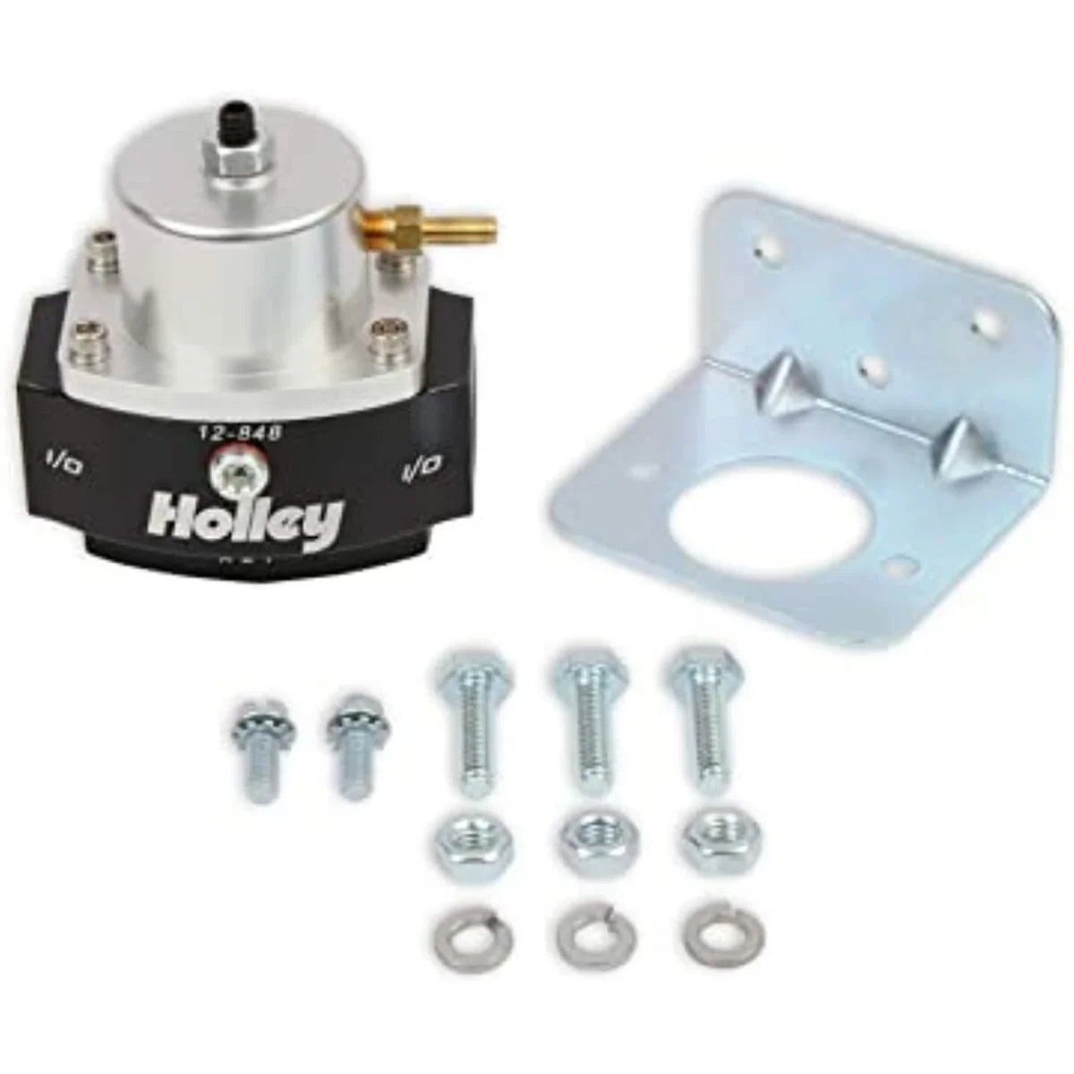 Billet Bypass Fuel Pressure Regulator Kit 15-60 Psi W_Fittings & Gauge-12-848KIT